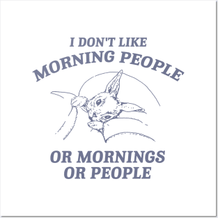 I Don't Like Morning People Or Mornings Or People shirt, Meme T Shirt, Vintage Cartoon T Shirt, Aesthetic Posters and Art